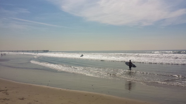 Surfers at the Pacific Ocean, Venice Beach