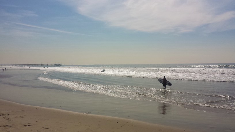 Surfers at the Pacific Ocean, Venice Beach