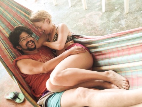 Rob and Franki in a hammock in Cartagena, Colombia