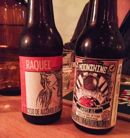 Raquel and Moonshine cervezas