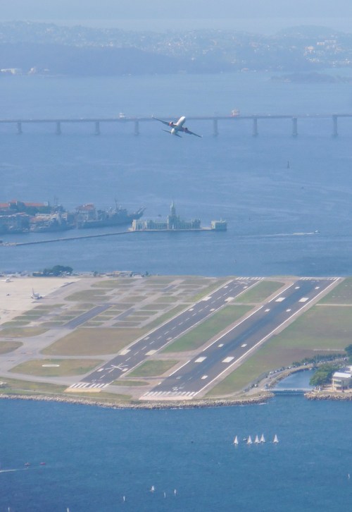 Plane taking off from Santos Dumont airport, Rio de Janeiro