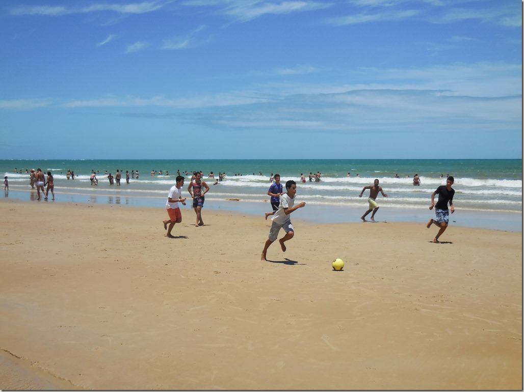 Football on the beach in Brazil