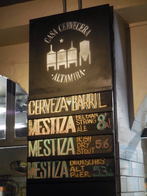 Altamira beer menu